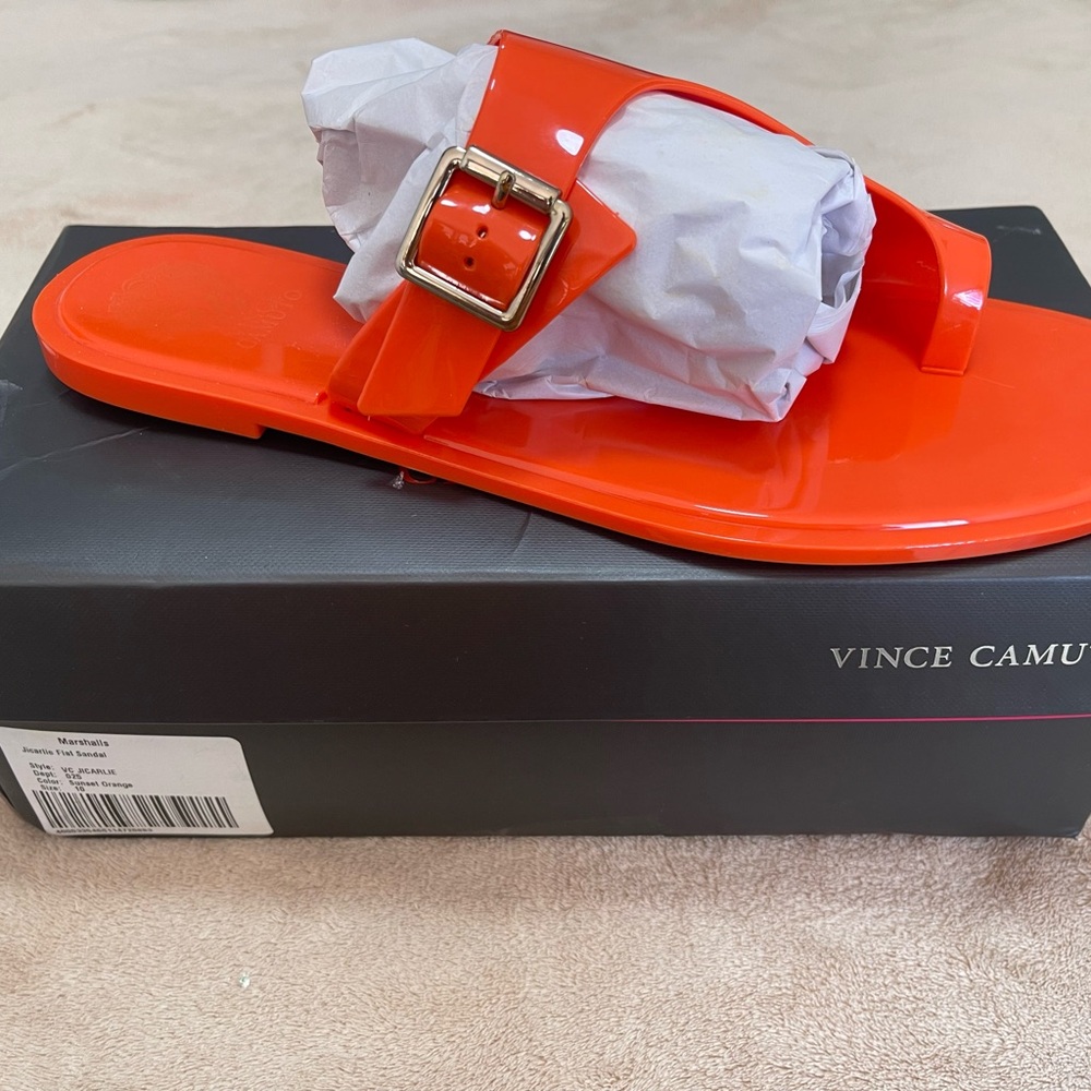Vince Camuto Sunset Orange Jelly Slides